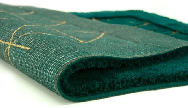 Kúpelňový koberček Jarpol Agadir Lurex 13 zelený / zlatý