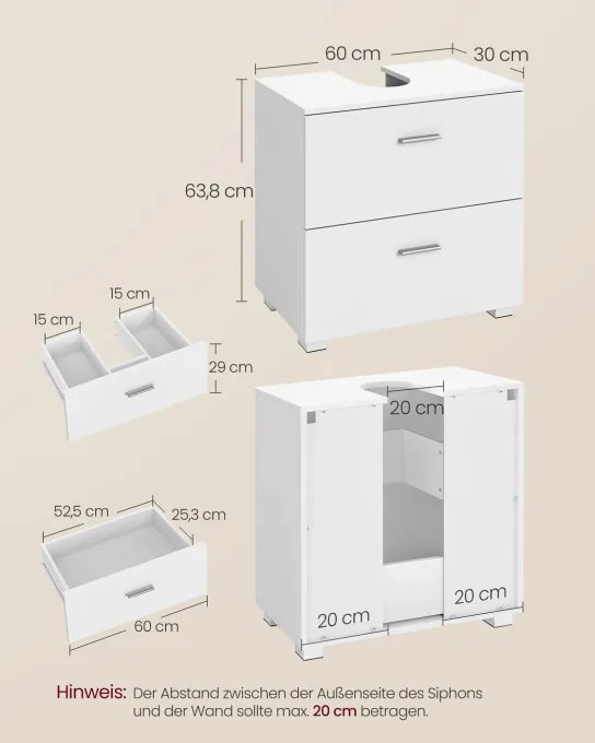 Skrinka pod umývadlo BBK520WB01