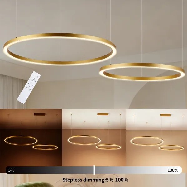 Brilagi - LED stmievateľný luster na lanku PORTOFINO LED/98W/230V zlatý +DO
