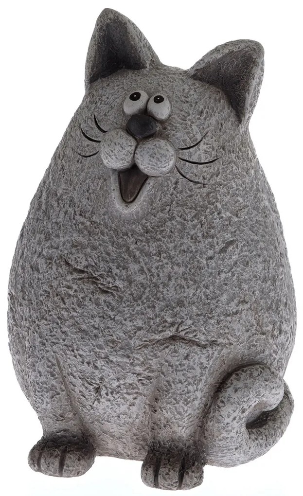 Keramická mačka Lukrecia šedá, 33 x 23 cm