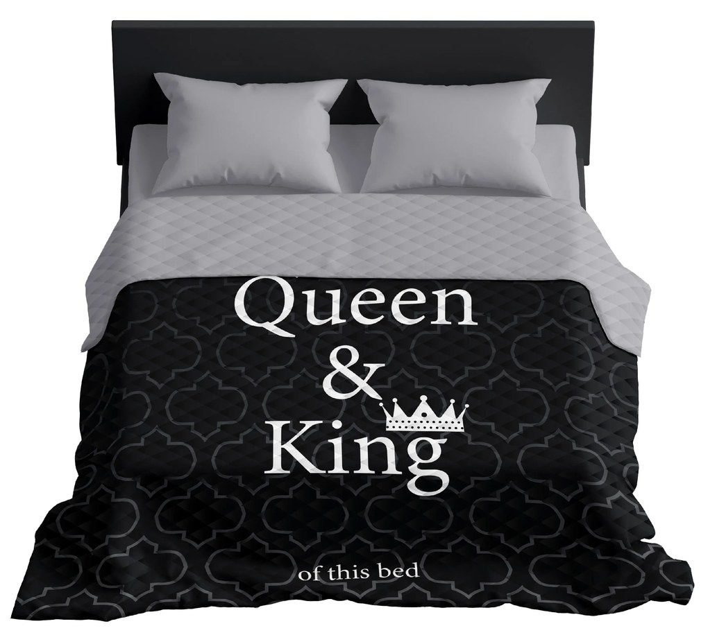 Detexpol Luxusný prehoz na posteľ 220x240 cm - Queen a King black