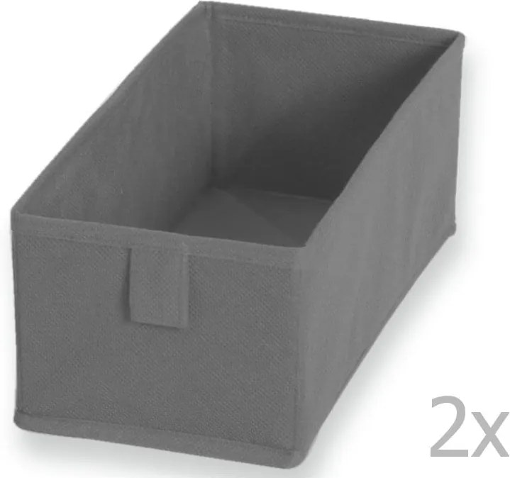 Sada 2 sivých te×tilných boxov JOCCA, 28 × 13 cm