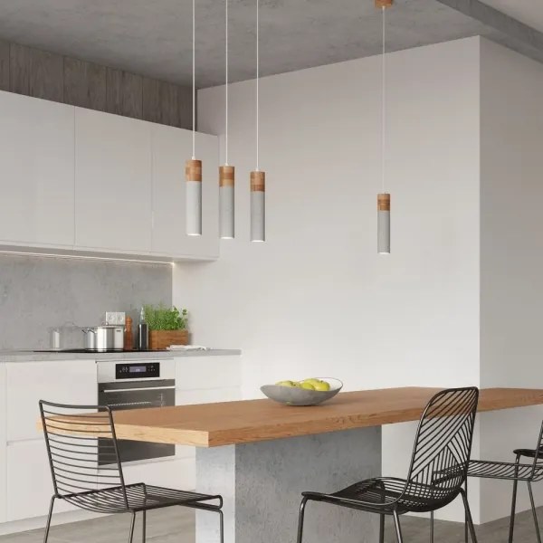 Sollux SL.0965 - Luster na lanku ZANE 1xGU10/40W/230V betón/drevo