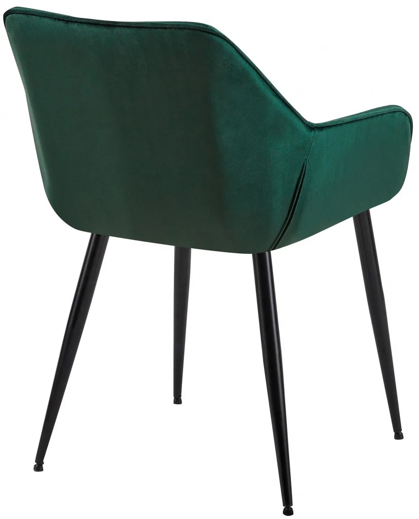 Design-Shop Set 2 jedálenských stoličiek Vessa zamat - zelená