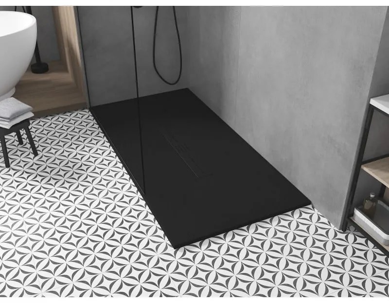 Mexen Toro, SMC obdĺžniková sprchová vanička 150 x 70 cm, čierna, čierna krytka, 43707015-B