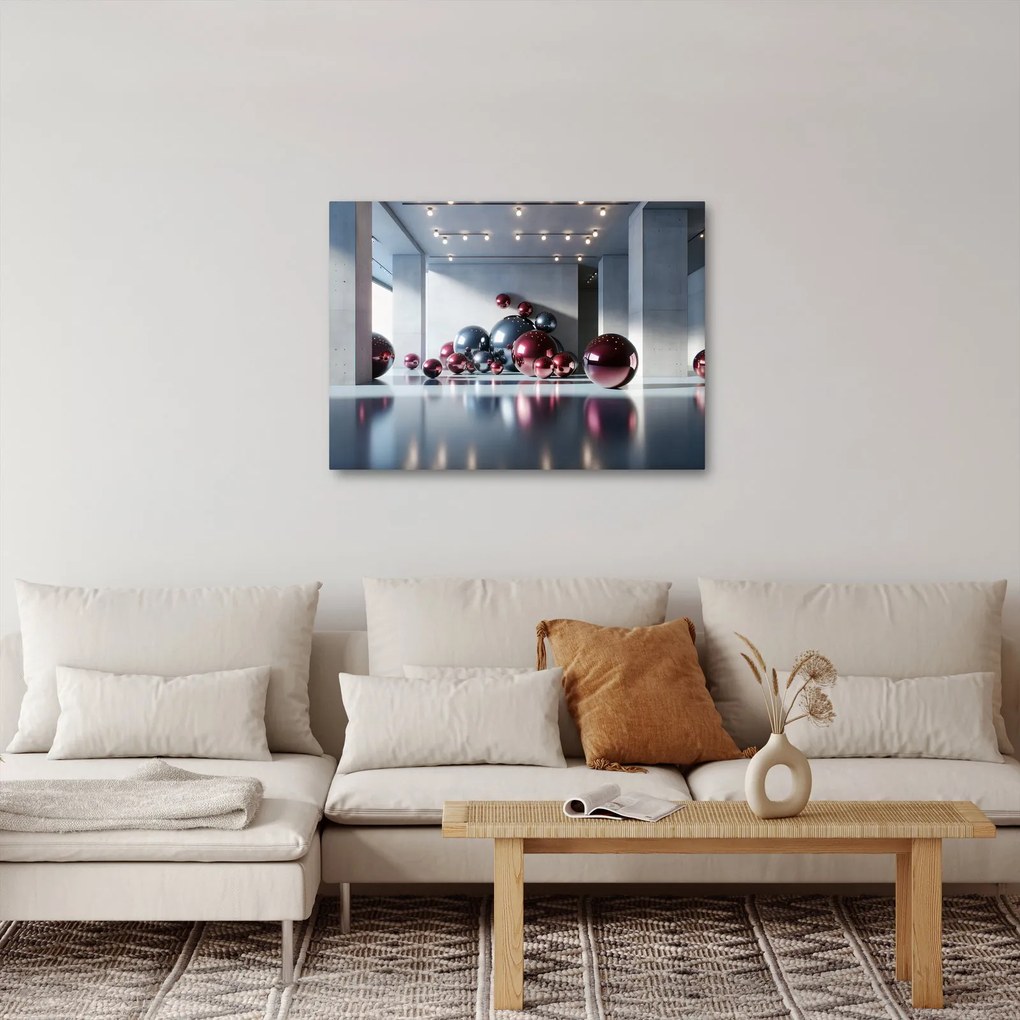 Obraz - 3D priestor s guľami II. (70x50 cm)