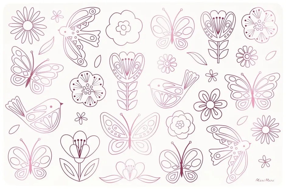 Papierové prestieranie v súprave 8 ks 28x42.5 cm Butterflies & Flowers – Meri Meri