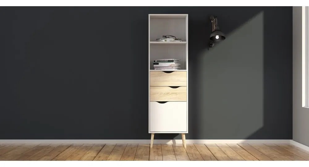 Biela knižnica Tvilum Oslo, 50 x 171 cm