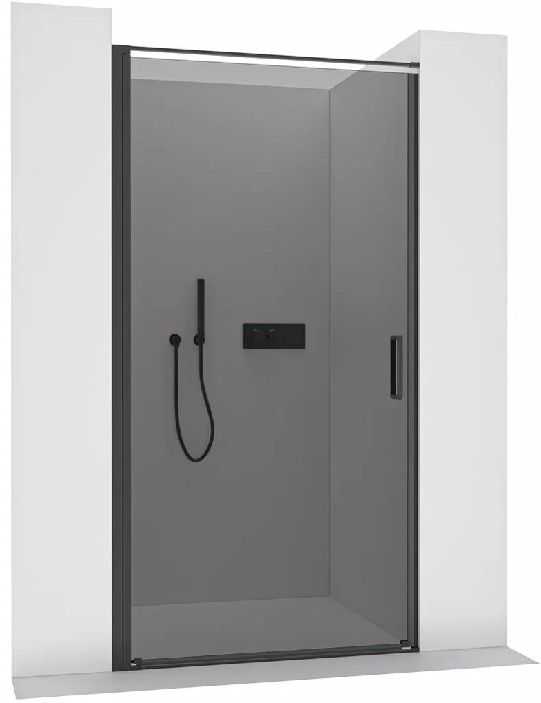 CERANO - Sprchové krídlové dvere Porte L/P - 8 mm - čierna matná, grafitové sklo - 90x195 cm, CER-CER-8050BD7249