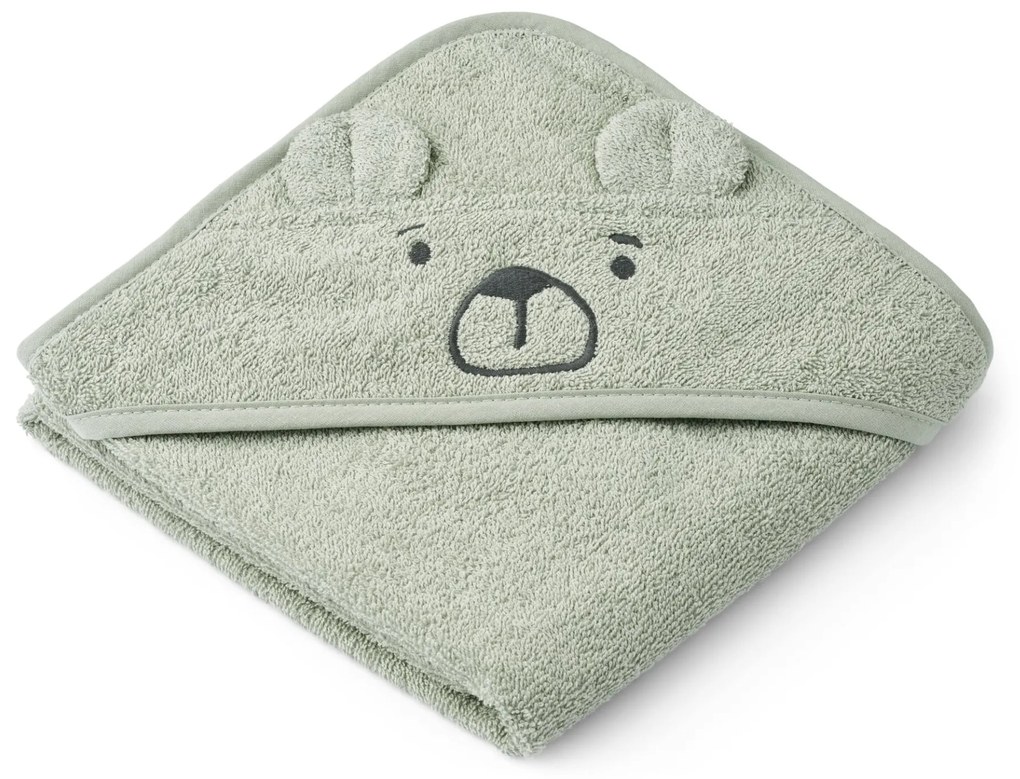 LIEWOOD Detská osuška s kapucňou Albert Bear Dove Blue