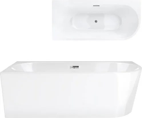 Rohová vaňa Corsan Intero 150 Montáž ľavá Korok klik-klak Chróm