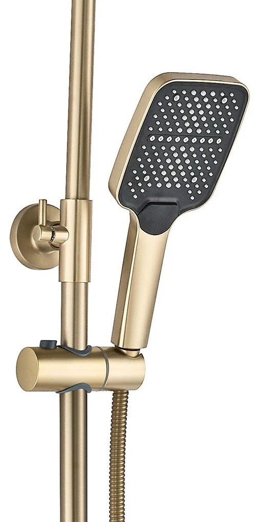 Rea Joe, sprchový set s ručnou a hlavovou sprchou, zlatá matná, REA-P5656