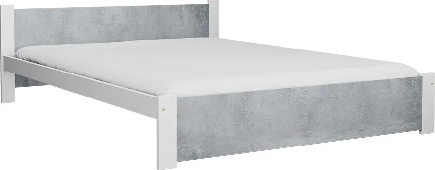 Posteľ IKAROS 120 x 200 cm, betón/biela Rošt: Bez roštu, Matrac: Matrac Coco Maxi 20 cm