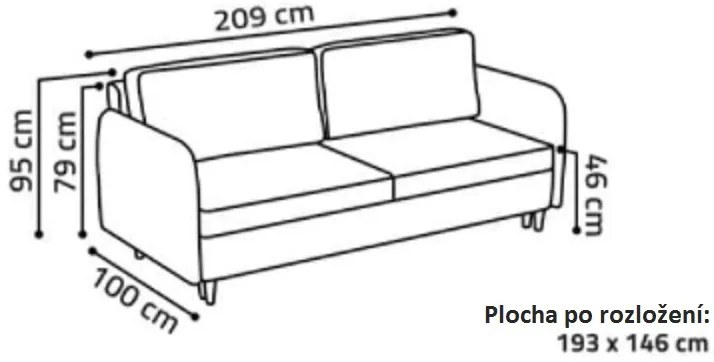 Rozkladacia pohovka Giro, šedá