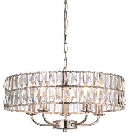 Endon 104467 - Luster na reťazi CLIFTON 5xE14/6W/230V lesklý chróm/číra