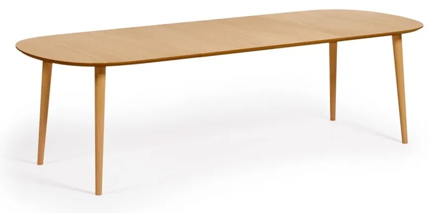 Okrúhly rozkladací jedálenský stôl v dekore duba v prírodnej farbe ø 160 cm Oqui – Kave Home