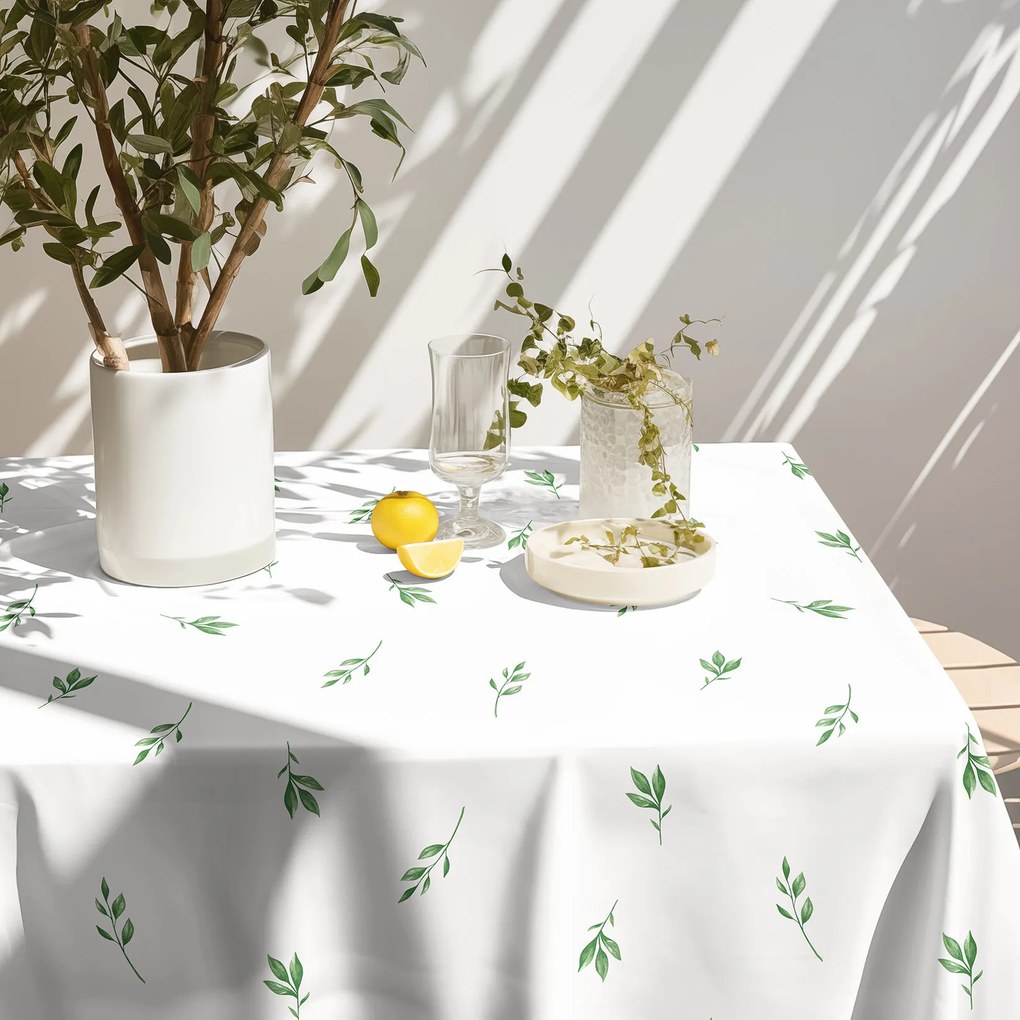 Goldea hranatý obrus 100% bavlnené plátno - olivové lístky 100 x 140 cm