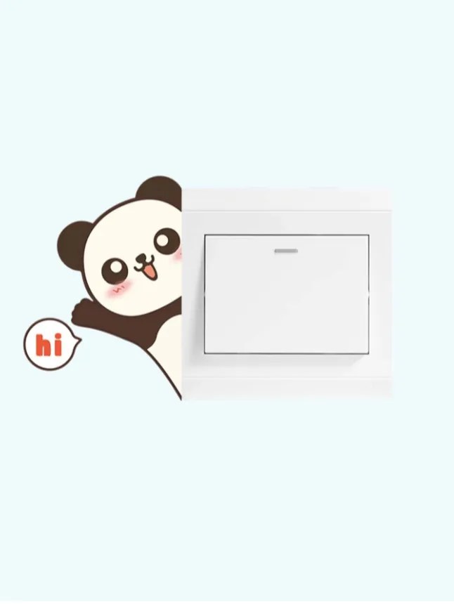 Veselá Stena Samolepka na stenu na stenu na vypínač Panda