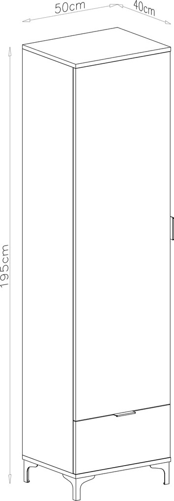 Skriňa LANA 06 béžový - 1-DVEROVÁ SKRIŇA SO ZÁSUVKOU