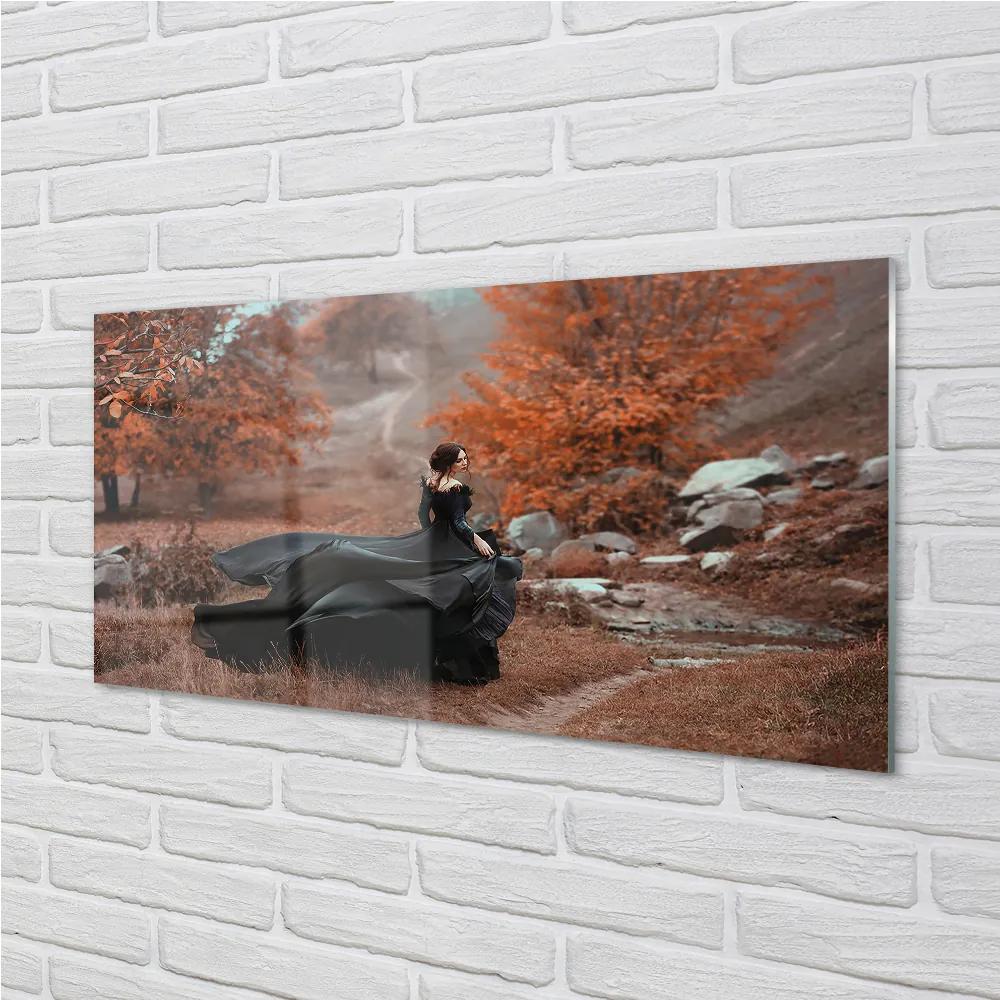 Nástenný panel  Ženské jesenné hory 125x50 cm