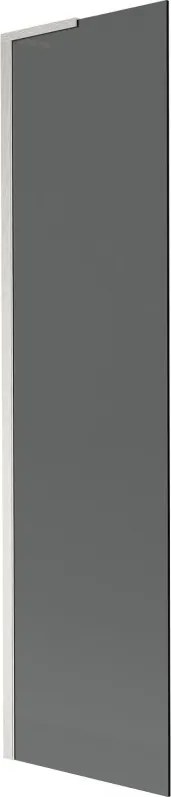 Mexen Next L, 1-krídlová vaňová zástena 50 x 150 cm, 6mm šedé sklo, 6mm číre sklo, profil brúsená oceľ, 895-050-000-03-40-97