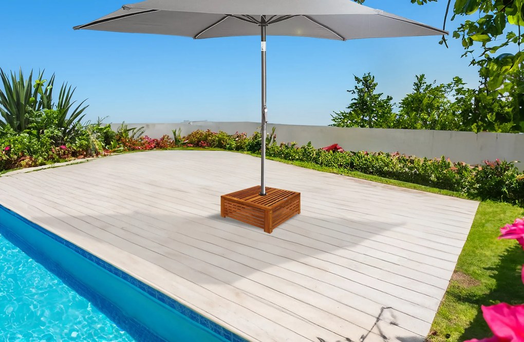 Kryt stojanu na slunečník Baselor z akáciového dřeva hnědý