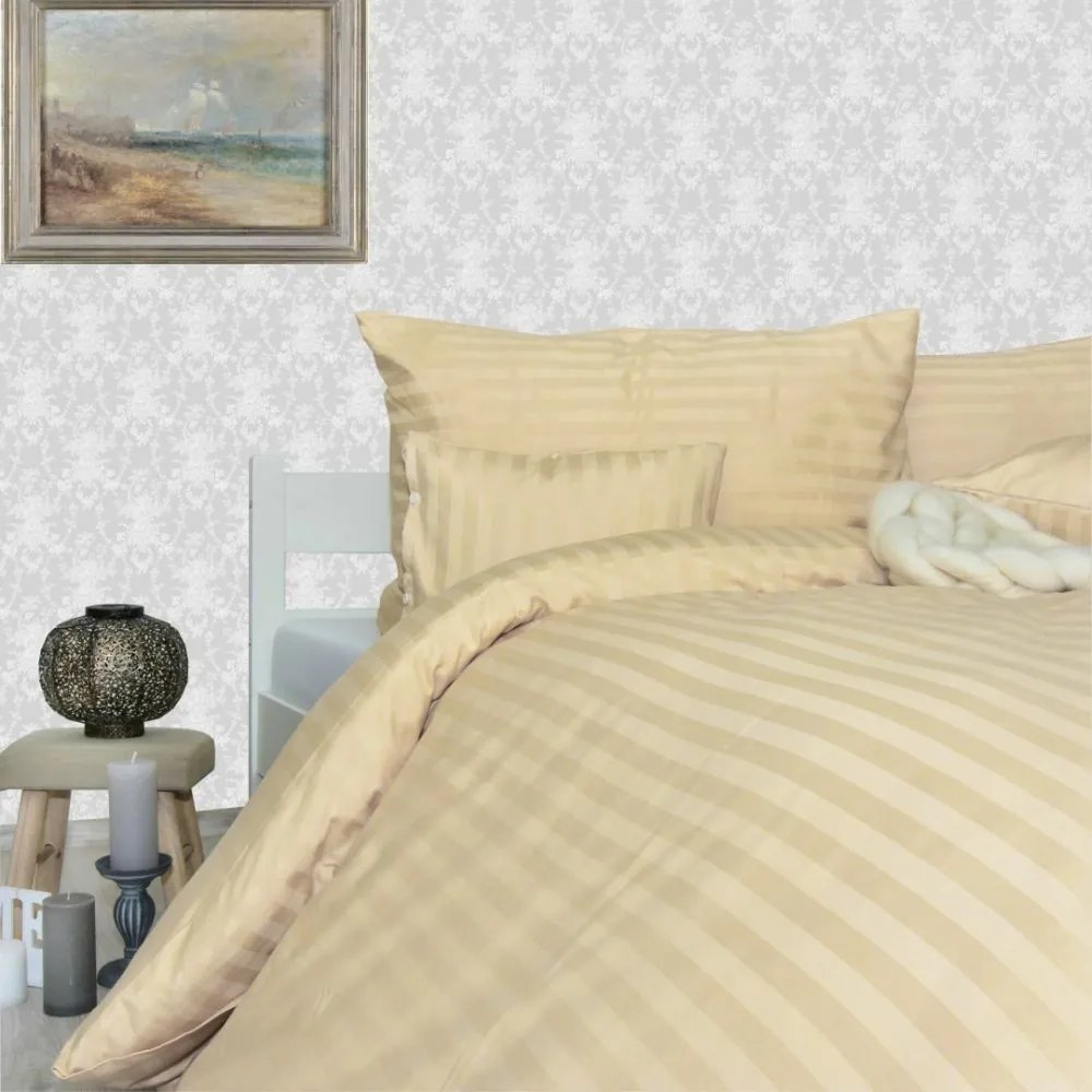 Obliečky damaškové zlaté EMI: Francúzsky set1 200x220 + 2x (70x90)
