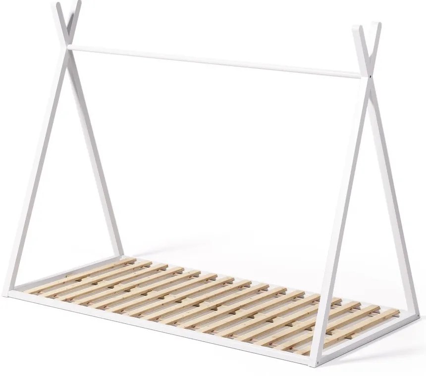 Biela domčeková detská posteľ z bukového dreva s roštom 90x190 cm Maralis – Kave Home