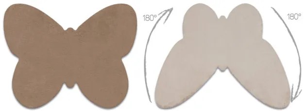 Koberec protišmykový SHAPE 3150 Motýľ Shaggy - camel, béžový plyš