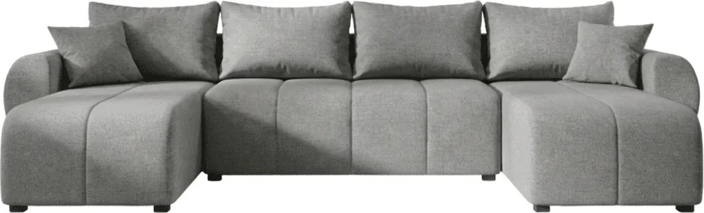 Rozkladacia obojstranná sedacia súprava do U SEVIO 311x145 cm, sivá + 2 vankúšiky ZDARMA
