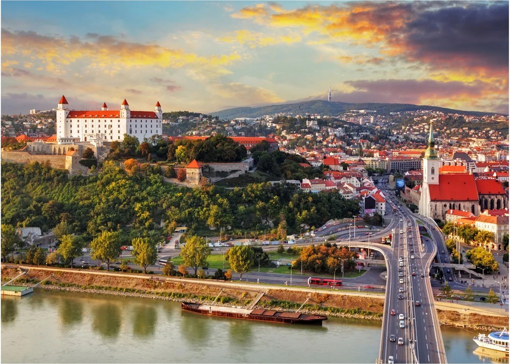 Obraz - Panorama Bratislavy, Slovensko (70x50 cm)