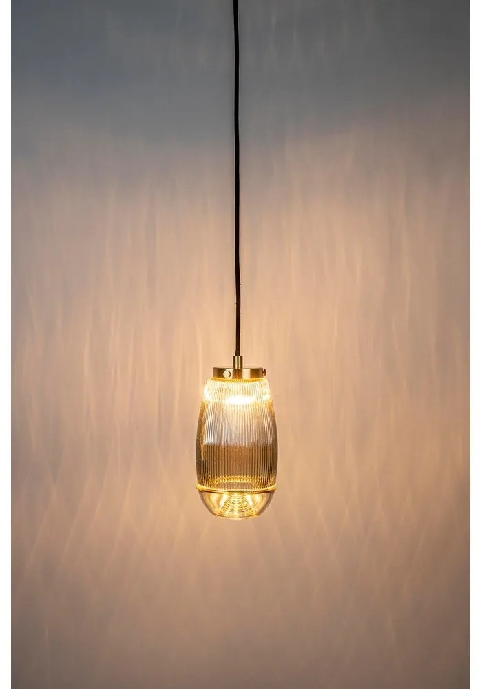 Závesné svietidlo v zlatej farbe so skleneným tienidlom ø 12 cm Robin - White Label