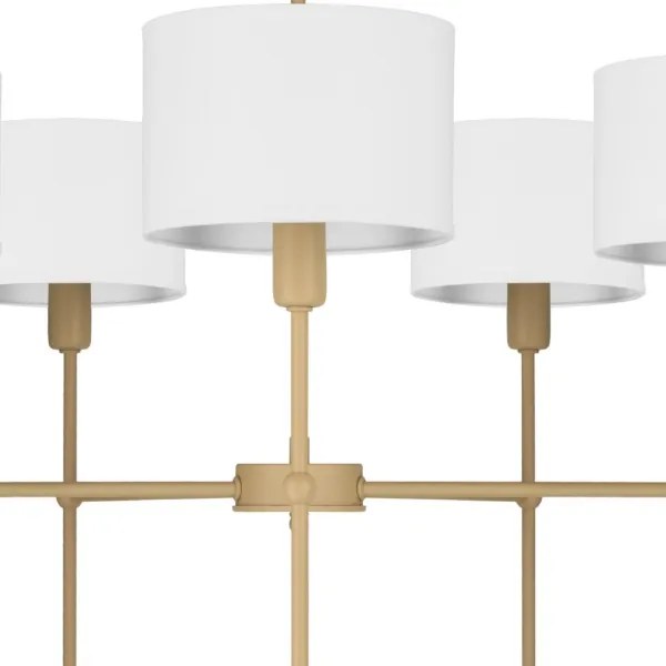 Luster na tyči MADELA 5xE14/40W/230V biela/béžová