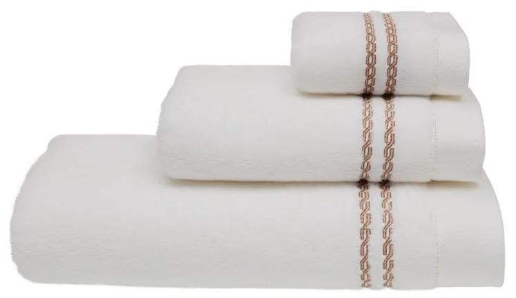 Soft Cotton Darčeková sada uterákov a osušiek CHAINE Biela / béžová výšivka