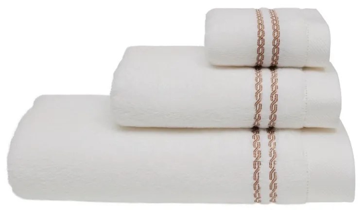 Soft Cotton Uterák CHAINE 50x100 cm Biela / béžová výšivka