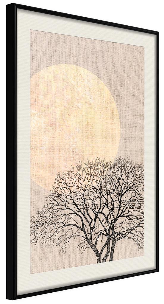 Artgeist Plagát - Morning Full Moon [Poster] Veľkosť: 40x60, Verzia: Zlatý rám s passe-partout