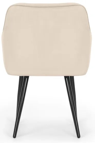 Sada dvoch jedálenských stoličiek FLORENCE zamatové, béžové / čierne nohy (2 ks)
