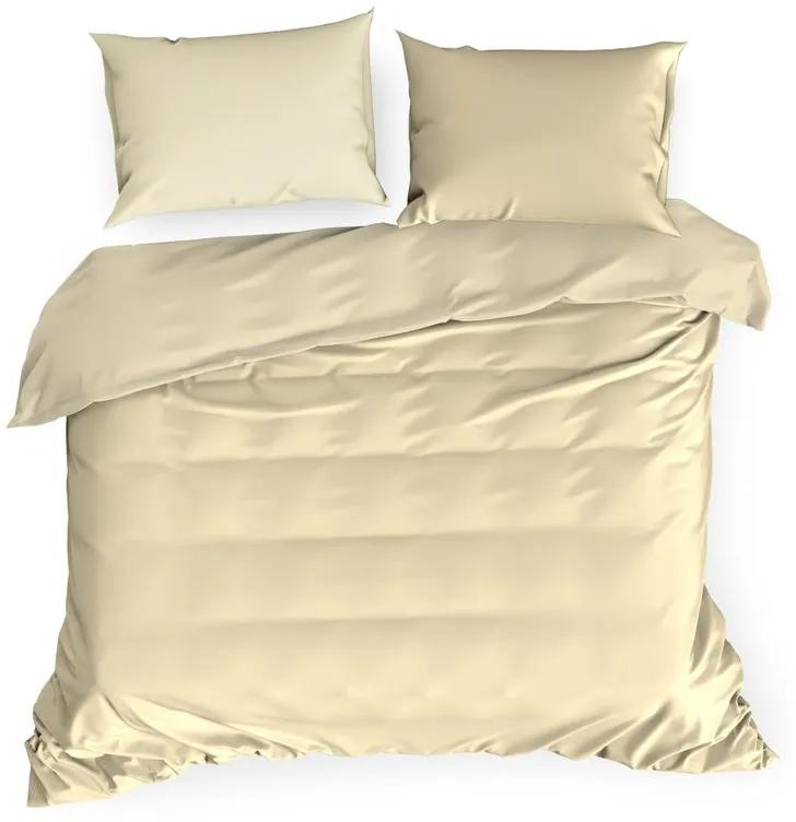EUROFIRANY Hladká a ľahká posteľná bielizeň z kvalitnej bavlnenej tkaniny 220 cm x 200 cm béžová satén 100% bavlna