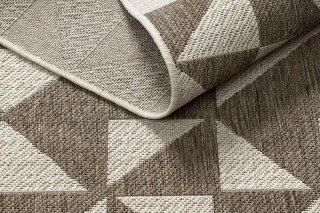 Koberec Šnúrkový SIZAL FLOORLUX 20489 champagne / taupe Trojuholníky