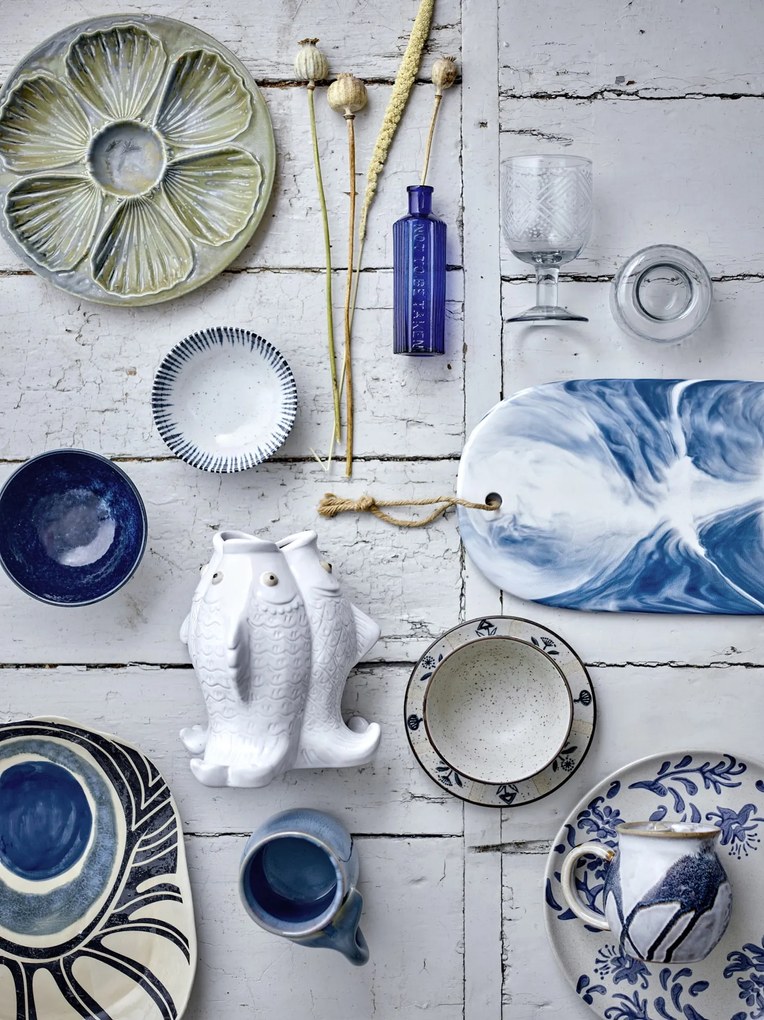 Bloomingville Keramický hrnček s čajovým sitkom Alicia Blue 460 ml