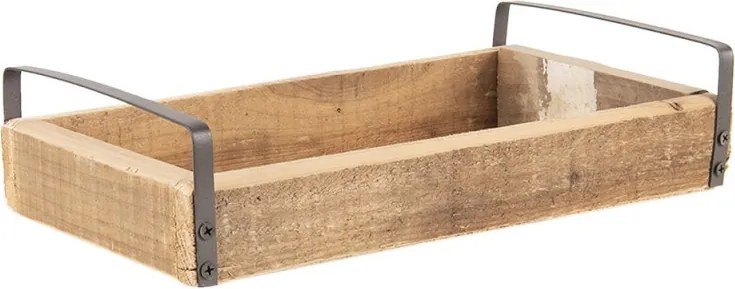 3 ks dekoratívne servírovacích tácok z recyklovaného dreva s kovovými ušami - 35 * 20 * 5/30 * 15 * 5/25 * 10 * 5 cm