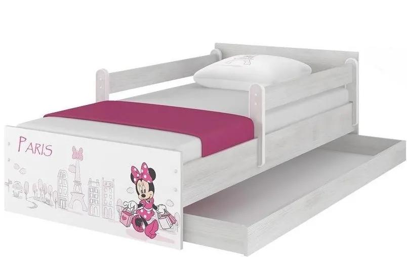MAXMAX Detská posteľ MAX sa zásuvkou Disney - MINNIE PARIS 160x80 cm