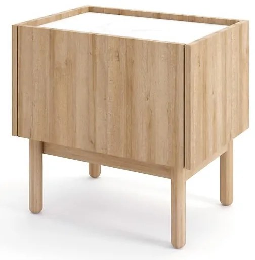 Nočný stolík Boho S50 rivera/mramor bianco