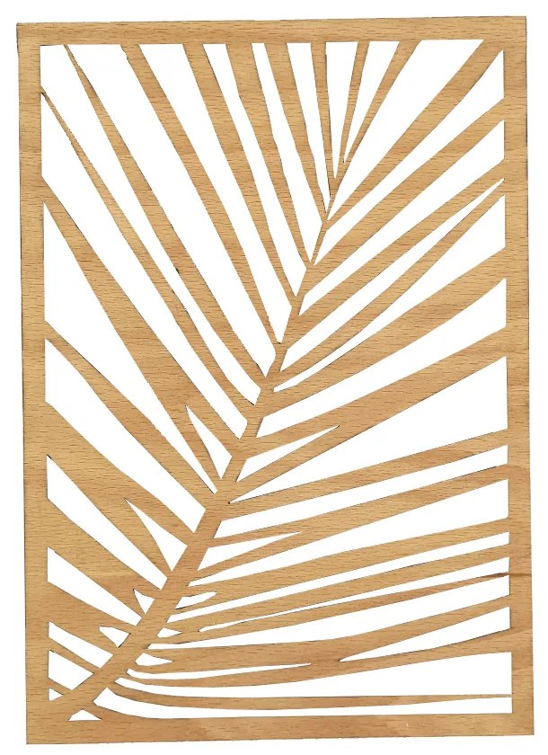 AMADEA Drevený obraz list palmy, rozmer 30 x 21 cm, český výrobok