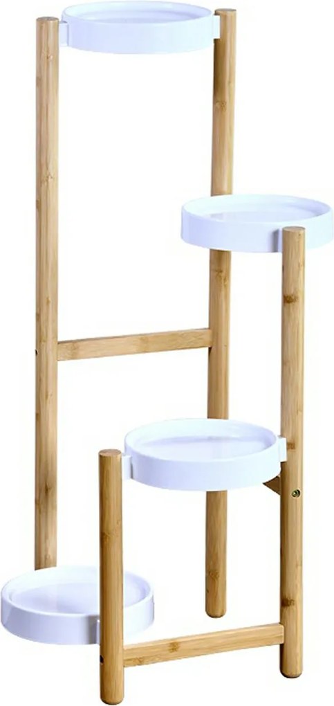 STOJAN NA KVETINÁČ WBAMB4 78X48X42 CM BIELA/HNEDÁ