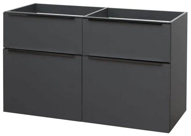 Mereo Mailo, kúpeľňová skrinka 121 cm, antracit, čierne madlo, MER-CN533SB