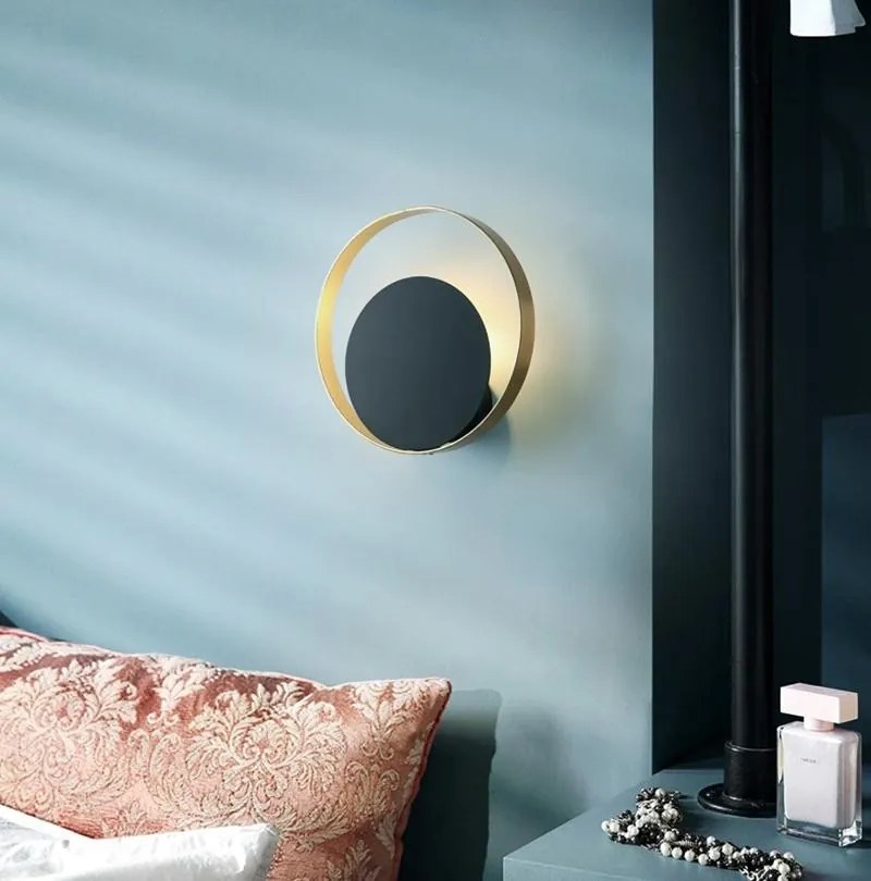 Nástenná lampa APP992-W čiernozlatá
