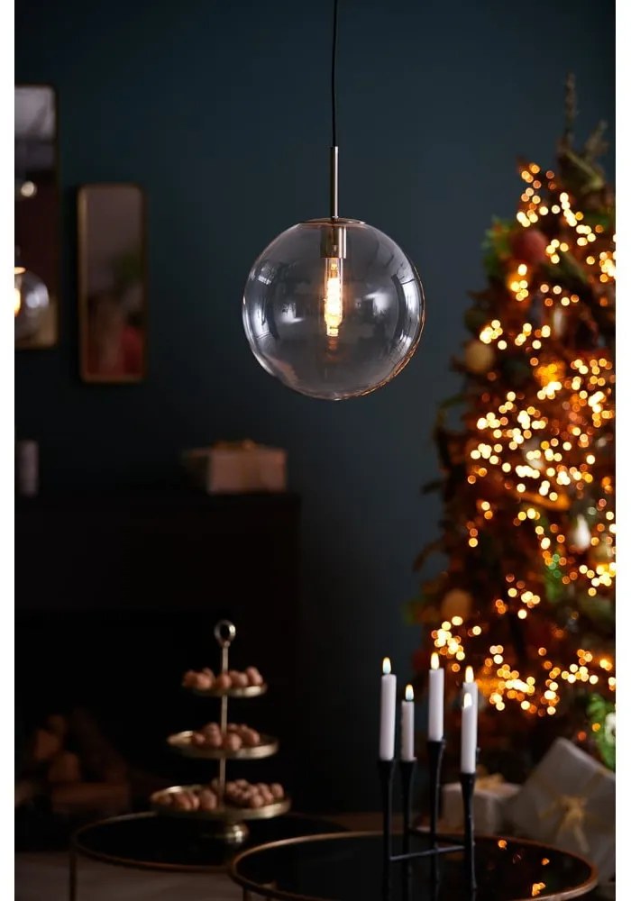 Závesné svietidlo v bronzovej farbe so skleneným tienidlom ø 30 cm Medina – Light &amp; Living