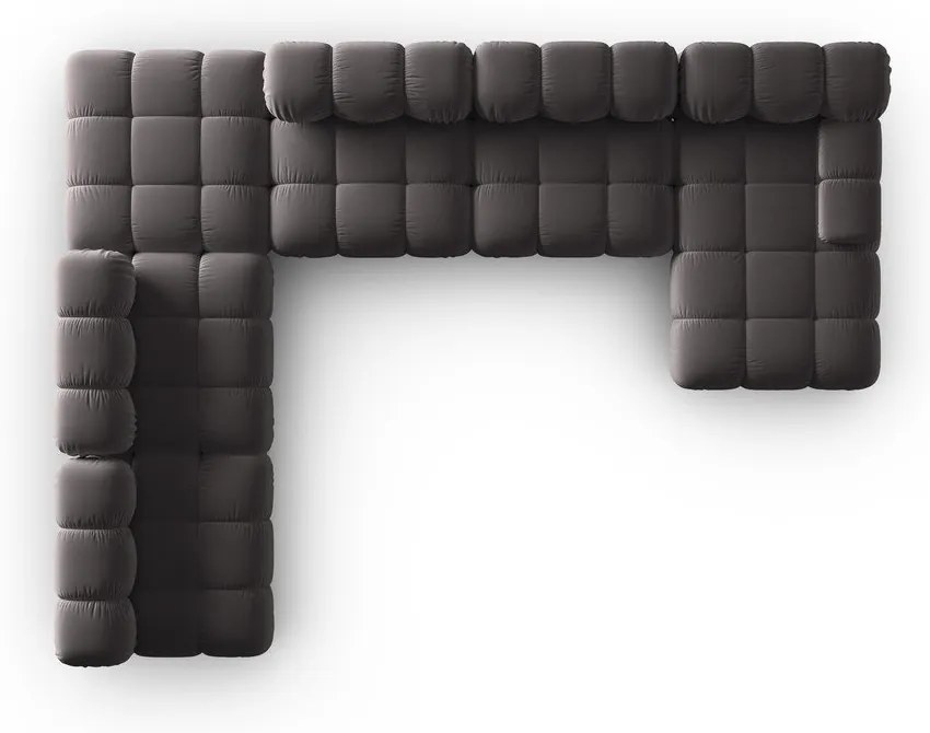 Tmavosivá zamatová pohovka 379 cm Bellis – Micadoni Home