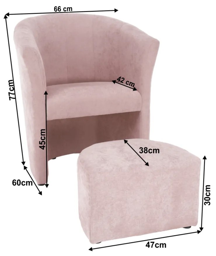 Kreslo s taburetom ROSE Tempo Kondela